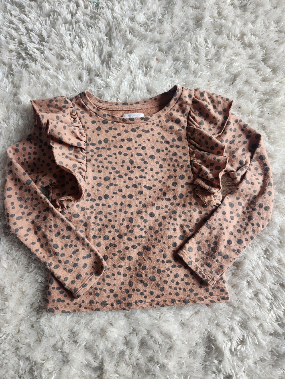 Grayson Mini Animal Print Ruffled Sweatshirt - Picture 1 of 4